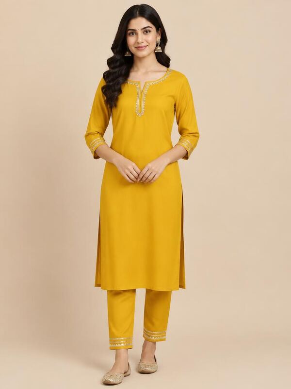 Maroon Mirror Work Kurti